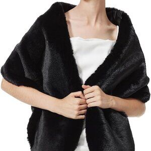 NWT. FAUX FUR Formal wrap. Black.